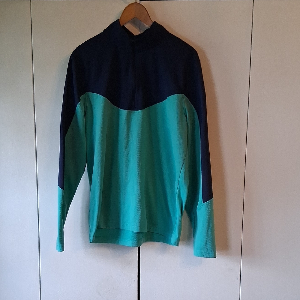 Teal and Navy Long Sleeve Top